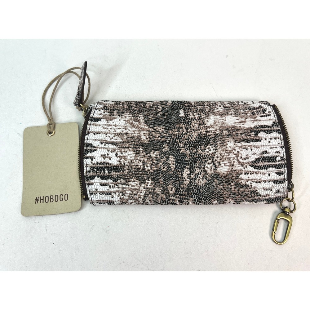 HOBOGO Spark Lizard Print Genuine Leather Zip Around Wallet Clutch‎